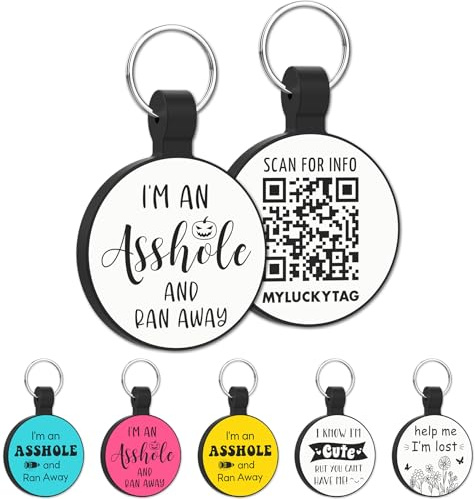 MYLUCKYTAG QR-kod silikon husdjur ID-bricka hund katt etikett, online husdjursprofil, husdjursplats varning e-post, digital husdjurstagg, tyst hundetikett, hållbart husdjurs-ID, hundhalsband etikett,