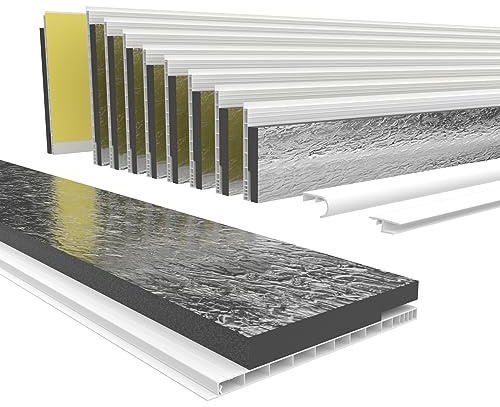 HEXIM Cubierta de caja de persiana enrollable de PVC con aislamiento Longitud: 1000-2000 mm, ancho: 120-320 mm, Solapa de inspección Tapa de protección (180 mm x 2 metros)