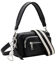 Desigual Women's Half Logo 24 CAMBRIDG Accessories PU Across Body Bag, Black