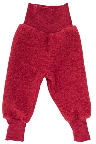 Engel Natur - Pantalón de forro polar para bebé, 100% lana virgen, con cintura umbilical, Jaspe Melange, 62-68