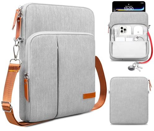 Lacdo Borsa Tablet Custodia con Tracolla per 11 iPad A16, 11 iPad Air M4 M3 M2, 11 iPad Pro M5 M4, 10.9 iPad, 11 iPad Pro, 10.2 iPad, 10.9 iPad Air 5 4, 10.5 ipad Pro, Galaxy Tab A9+, Grigio