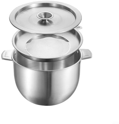 Filtre à huile de soupe avec couvercle : filtre à huile domestique pour le stockage d'huile de friture et de graisse de cuisson (3,8 l)