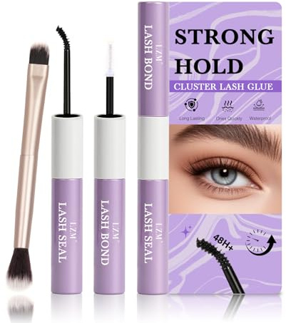 LZM Bond And Seal Lash Glue - Strong Hold 2 In 1 Eyelash Cluster Glue Long Lasting Waterproof Cluster Lash Bond And Seal For Individual Eyelashes (5ml+5ml-1)