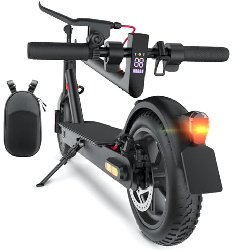E Scooter mit Straßenzulassung, 10/8.5 Zoll Elektroroller 500W Peak, Max 40/30km Reichweite, Doppelbremse&Stoßdämpfung, APP-Verbindung, 3s Klappbar LED-Licht & Reflektoren E Roller für Erwachsene