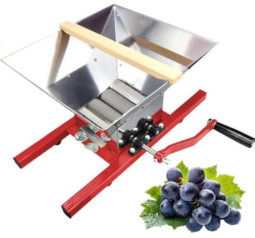 Molino per Frutta Trituratore di Frutta 7 L Frullatore a Manovella Trituratore In Acciaio Inossidabile Pressa a Freddo, Verdura, Uva da Vino Grapes