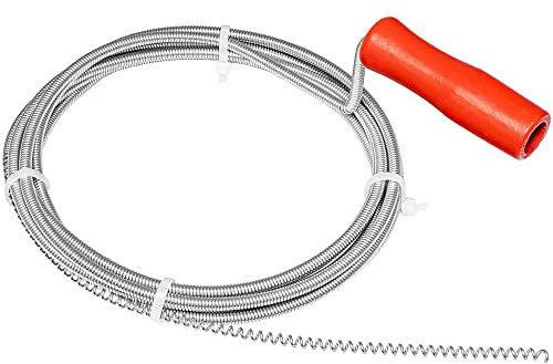Desatascador de Tuberías 3 metros | Punta en Forma de Muelle para Atascos de Cabellos | Alambre Desatascador Tuberias | Cable Desatascador Tuberías | Muelle Desatascador | Desatascador de desagües