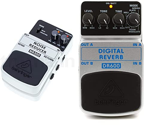 Behringer NOISE REDUCER NR300 Ultimatives Effektpedal zur Rauschunterdrückung & Behrimger DR600 Digitales Stereo-Reverb-Effektpedal