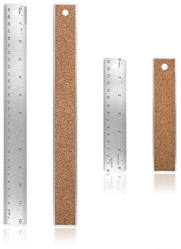 Ouligay 2 Stück Edelstahl Lineal Metall Lineal 30cm 15cm Stahllineal mit Doppelseitenskala Kante Messwerkzeug für Lehre Büro Zeichnen Engineering