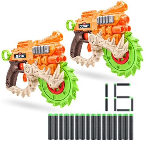 XSHOT Insanity HorrorFire Reaper X Twin Pack de Zuru con 16 dardos, tecnología de bolsillo de aire y almacenamiento de dardos, juguete al aire libre para niños y niñas, adolescentes y adultos