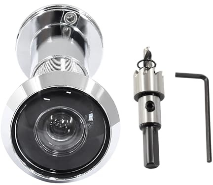 Waziaqoc Door Viewer Peephole, Brushed Nickel Adjustable Solid Zinc Alloy Door Viewer with Heavy Duty Rotating Privacy Cover with 16mm/0.63inch Drill Bit for 1-1/2 to 2-3/8 Doors