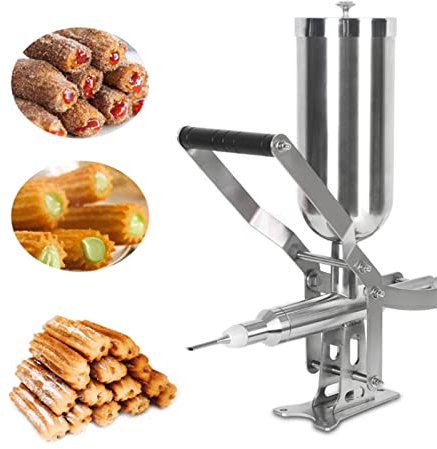 SmPinnaA Llenadora De Churros Manual, Máquina para Hacer Donuts De Frutas Latinas, Máquina para Hacer Churros De Churrera Española De 4,5 L para Restaurantes Comerciales Caseros Cafeterías
