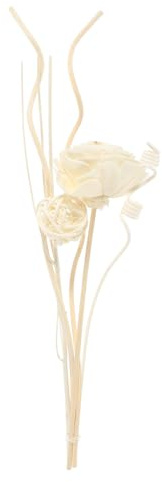 EPIGEIST 1 Juego Varillas de Reemplazo para Difusor Aromático Varillas de Ratán Decorativas para Aceite Esencial Flores de Rosa Artificiales Blanco