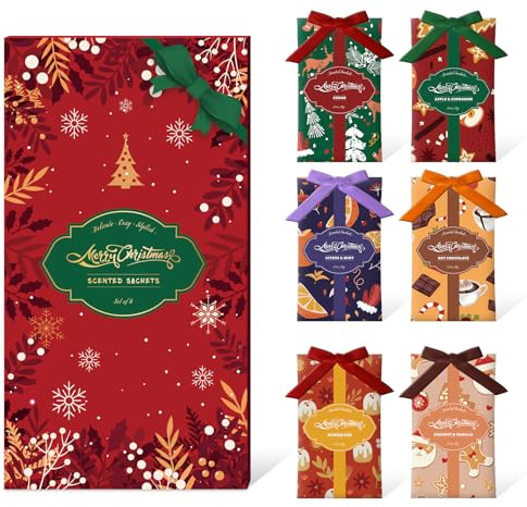 SCENTORINI Duftsäckchen, Weihnachtsduftbeutel, 6 Duftsäckchen für Kleiderschrank, Schubladen, Schränke, Schrank, 6 Stück