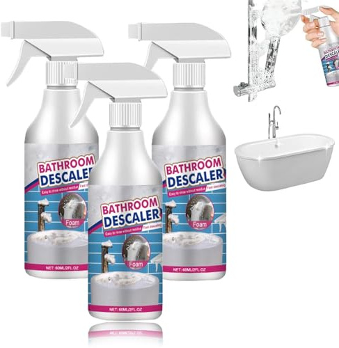 Badezimmer-Entkalker, Schaumreiniger, 2025 neuer Badezimmer-Entkalker, Schaumreiniger, Spray, hartnäckige Flecken, Allzweck-Reinigungsschäume für Badezimmer, für WC, Bad, Dusche, Glas, Waschbecken