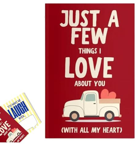 Just A Few Things I Love About You Fill in the Blank Gift Book, Romantic Love Fill in Book for Couples, Guided Prompts with Photo Space Memory Journal, Meaningful Anniversary Valentine’s Day Gift (1PCS)