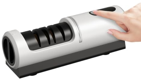 Affilacoltelli elettrico di affilatura diamantato a batteria ricaricabile a 3 Affilacoltelli da cucina professionale per con guida angolare di precisione Base antiscivolo
