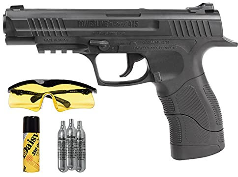 Tiendas LGP, 415 Kit Daisy Pistola de Aire comprimido (CO2) y balines de Acero (perdigones BBS) Calibre 4.5mm. (150 m/s) <3,5J + Accesorios