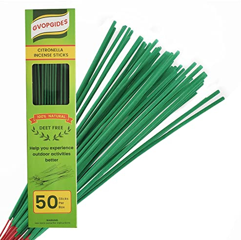 Citronella Incense Sticks/Made with Natural Plant Based Ingredients/Citronella Oil/Lemongrass Oil/Rosemary Oil/Sticks 50 Pieces per Box