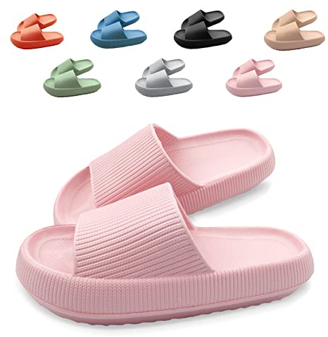 Neteson Zapatilla de Baño Mujer Hombr Antideslizante Chanclas Nube Ducha Sandalias Piscina Playa Comodas Pantuflas Verano Casa Jardín Slippers(Rosa, 40/41EU)