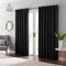 PANOVOUS Extra Wide Blackout Curtain – Thick Room Divider Curtain for Sliding Glass Doors,Thermal Insulted Eyelet Curtains for Privacy, Single Panel 80W x 84L Inch,Black,