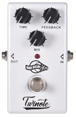 TWINOTE Classis BBD Delay Pedal de efecto guitarra eléctrica 300 ms Tiempo de retardo Cálido Dulce Efectos de sonido Pedal True Bypass Accesorios de piezas de guitarra