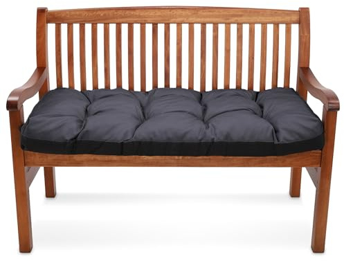 Amazinggirl Coussin de Banc Exterieur 180x50 cm pour Salon de Jardin & Balancelle - Coussin Banc Banquette Assise Intérieur Coussins de Jardin Extérieur Galette Interieur Graphite