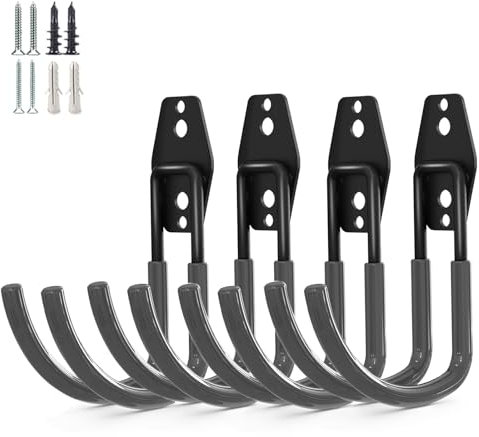 PYBTOOL Robusto Gancio Multiuso per la Conservazione del Garage e del Giardino, Gancio per Montaggio a Parete in Acciaio, Organizer per Attrezzi da Garage e da Giardino