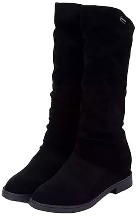 Botines de ante para mujer, elegantes botas de mujer, botas occidentales, con cremallera, botas planas, botas de equitación, botas de equitación, otoño e invierno, botas de trabajo, tallas 36-40,