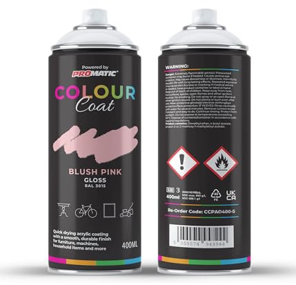Colour Coat Pro-Matic Blush Light Pink Gloss RAL 3015 Aerosol Spray Paint 400ml (1)
