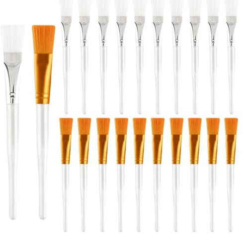 UILYNIU 20 Pezzi Spazzola Pennello Maschera Facciale Trucco Pennelli Strumenti Cosmetici, Maschera Strumento di Bellezza Morbido Pennelli per Applicare Maschera Facciale, Maschera Occhi DIY (20PCS)