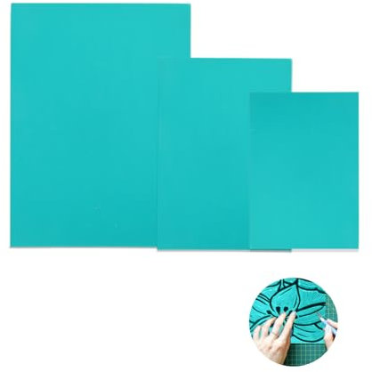 3 Stück Linolplatte,Linolschnitt Platten,Linoldruck,Linoleum Platte,Linoldruck Platte,PVC Platte,Linolplatte A4/A5/A6 zum Gravieren,Linolschnitt für Stempel Selber Machen,Bastel,Druckprojekte（Grün）