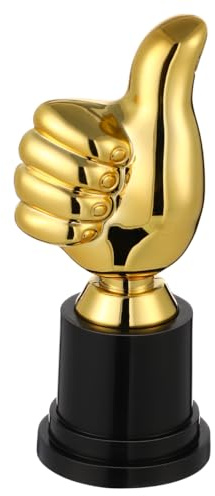 IMIKEYA Trophée Pouce en Plastique Doré - Mini Trophée De Récompense Sportive - Coupe Fun pour Compétitions Et Fêtes Idéal pour Récompenses De Bureau Et Cérémonies