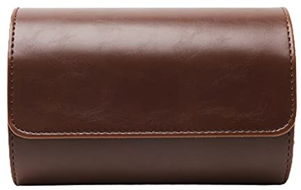 MEILVMEIJI Rouleau de montre en cuir pour montre et bijoux - Coussin antidérapant amovible - Noir et marron 2