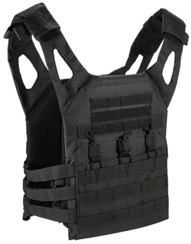 Grtheenumb Airsoft Vest, Tacticals Vest for Men and Women, Lightweight Quick Release Security Plate Carrier for Outdoor Paintball Shooting Wargame, Black