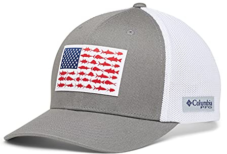 Columbia Unisex PFG Mesh Fischflagge Ball Cap Titan/Weiß S/M