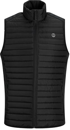 JACK & JONES Jjemulti Collar Ps Chaleco para hombre, Negro, 3XL Grande