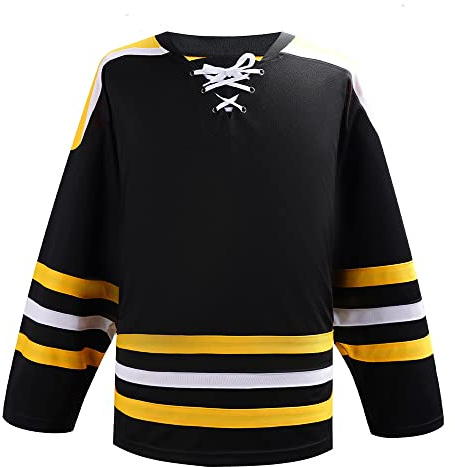 EALER H900 Series Ice Hockey League Team Color Blank Practice Jersey, E105#black, 3XL