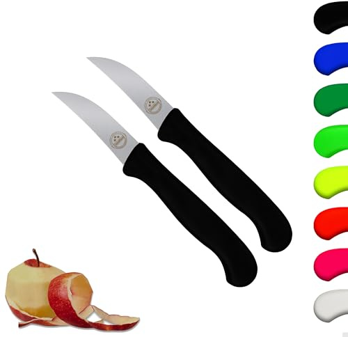 Solingen Messer, Kunststoffgriff - Premium Schälmesser, rostfreier Klinge, Chrom-Stahl, extra scharfes Küchenmesser, Dünnschliff & Handabzug, Made in Germany