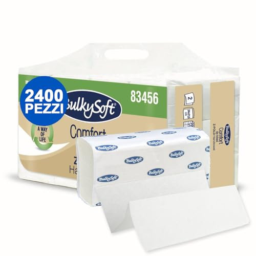 GM 3000 Asciugamani Monouso Carta mani Piegata a Z, 2 Veli 100% Pura Cellulosa, 24x21,5 cm, usa e getta, universali tutti Dispenser, Asciugamani Intercalati 15 Pacchi da 200 Salviette bagno