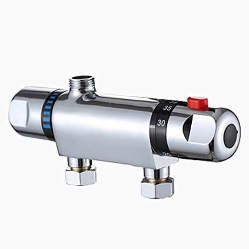 NCONCO Robinet de douche thermostatique pour baignoire - Barre de douche murale chromée en laiton chromé - Valve d'inversion anti-brûlure - Accessoire de salle de bain - Température constante