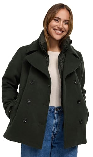 MARIKOO Giacca invernale da donna (S-3XL) - Kaban con 4 tasche, colletto alto e foderato (rimovibile), calda giacca da donna - N044, M