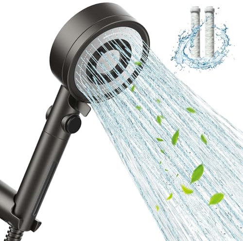 Duschkopf Wassersparende, Universal Duschkopf mit Filter, Wassersparender Duschkopf mit 5 einstellbaren Modi, Handbrause Duschkopf, Sparsamer Hochdruck-Brausekopf mit Verkalkungsschutz