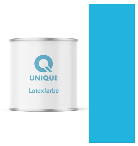 Q UNIQUE Latexfarbe 2L (ca.14m2) Blau Innenfarbe Wandfarbe Deckenfarbe Klasse 3 Mattfarbe Scheuerfest Hohe Deckkraft