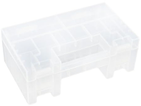 TINEASUR Batteria Aaaa Contenitore Portatile Trasparente Organizzatore di Batterie Custodia per Batterie Aaa Maniglia e Chiusura Stagnapiccolo Contenitore Portabatteria Portatile