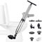 JAMHEXOU Toilet Plunger, Toilet Unblocker, High Pressure Drain Plunger Kit with A Holder and 4 Replaceable Heads for Unblocking Toilet Sink Bathtub Shower Drain Bathroom Kitchen Pipe Clog