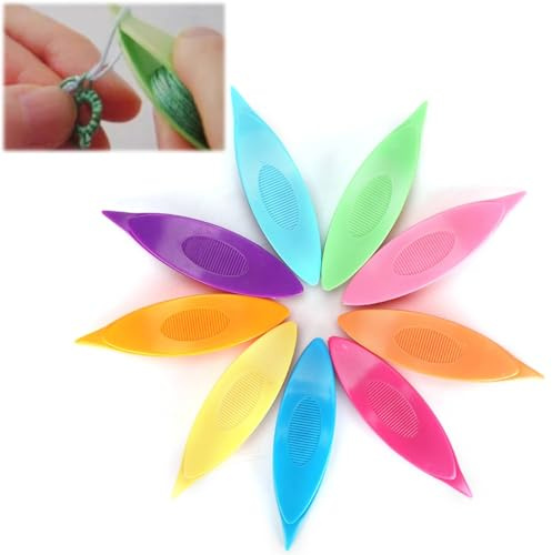 Hapivida Navettes Frivolité, Kit de 9 Navettes en Plastique Colorées pour Tissage Manuel Léger Portable avec Outils Créatifs pour Bracelets Décorations Débutants Artisans