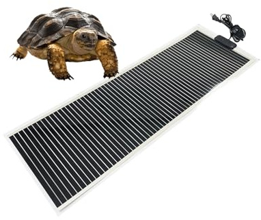 YCBTREE Tapete de calefacción para reptiles, 28 x 80 cm, tapete de calor de plántulas de 0 a 50 °C, temperatura ajustable, propagador térmico de 45 W para terrario, reptil, anfibio, germinación de