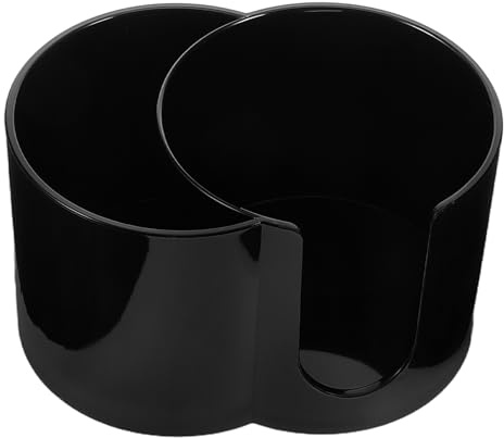 TOYANDONA Organizer Porta Bastoncini Di Cotone e Tamponi Di Cotone Rotondo 2 Scomparti Coperchio Nero Per Trucco Bagno Casa e Viaggio