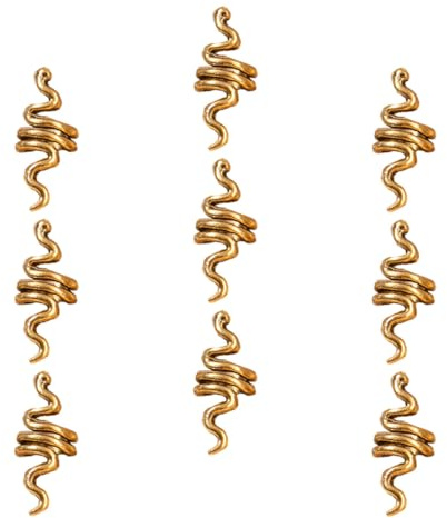 IMIKEYA Accessoires pour Cheveux Réutilisables pour Dreadlocks Anneaux en Alliage de Zinc Lot de 9 Forme Serpent pour Soirée et Mariage