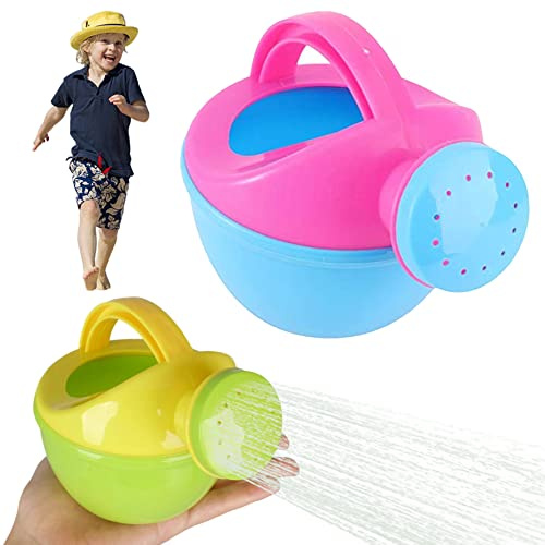 Syglawnd Regadera de Playa para niños pequeños, regaderas para niños, 2 Piezas de Juguete de plástico, Juguetes de baño Divertidos, jardinería educativa para (Color Aleatorio) para Uso Diario